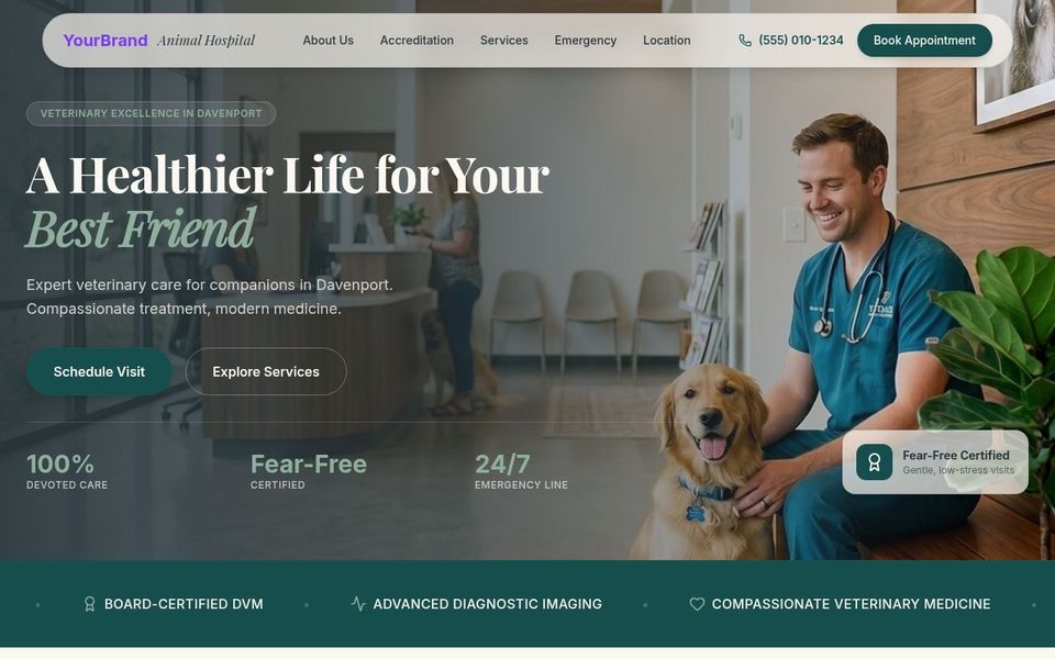 Veterinary clinic — website design concept
